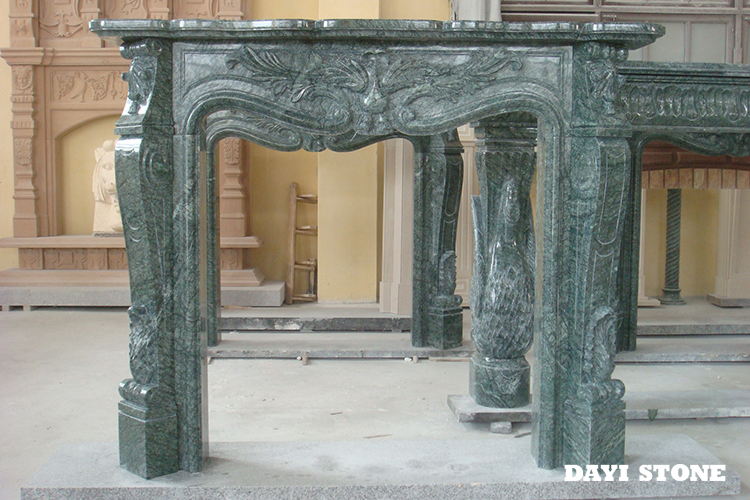 Green Marble Stone Fireplace